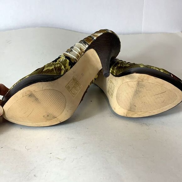 Aldo Jaylona Multicolor Pleated Fabric Peep Toe Platform High Heels Size 38 - Picture 10 of 16